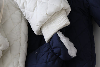 Quilted Hooded Baby Snowsuit Jumpsuit – Warm Winter One-Piece