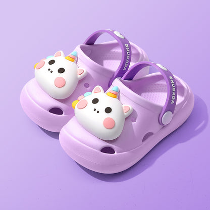 Toddler Cartoon Summer Slippers – Soft EVA Closed-Toe Sandals for Boys & Girls