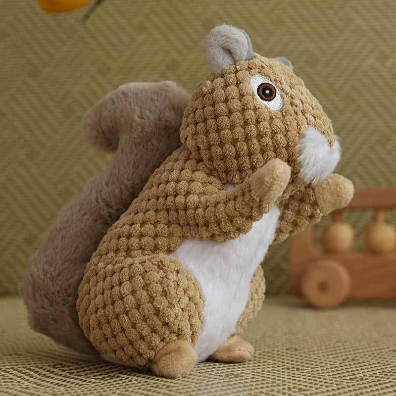 Plush Squirrel & Koala Dog Toy – Bite-Resistant Squeaky Chew Toy