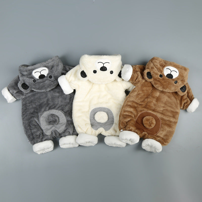 Cozy Bear Hooded Baby Romper – Plush Winter Onesie for Newborns & Toddlers