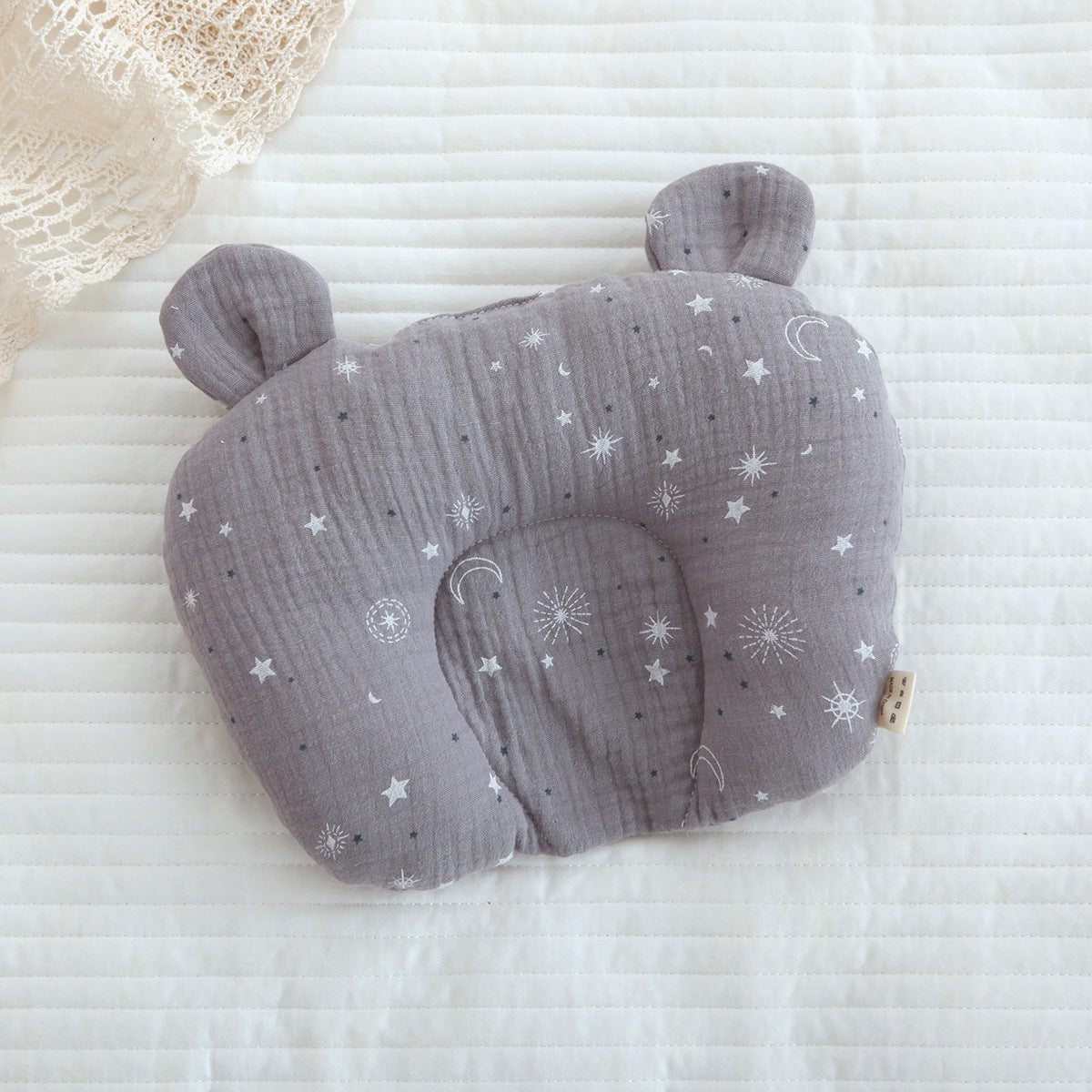 Cotton Gauze Baby Head Support Pillow – Soft Cartoon Infant Pillow