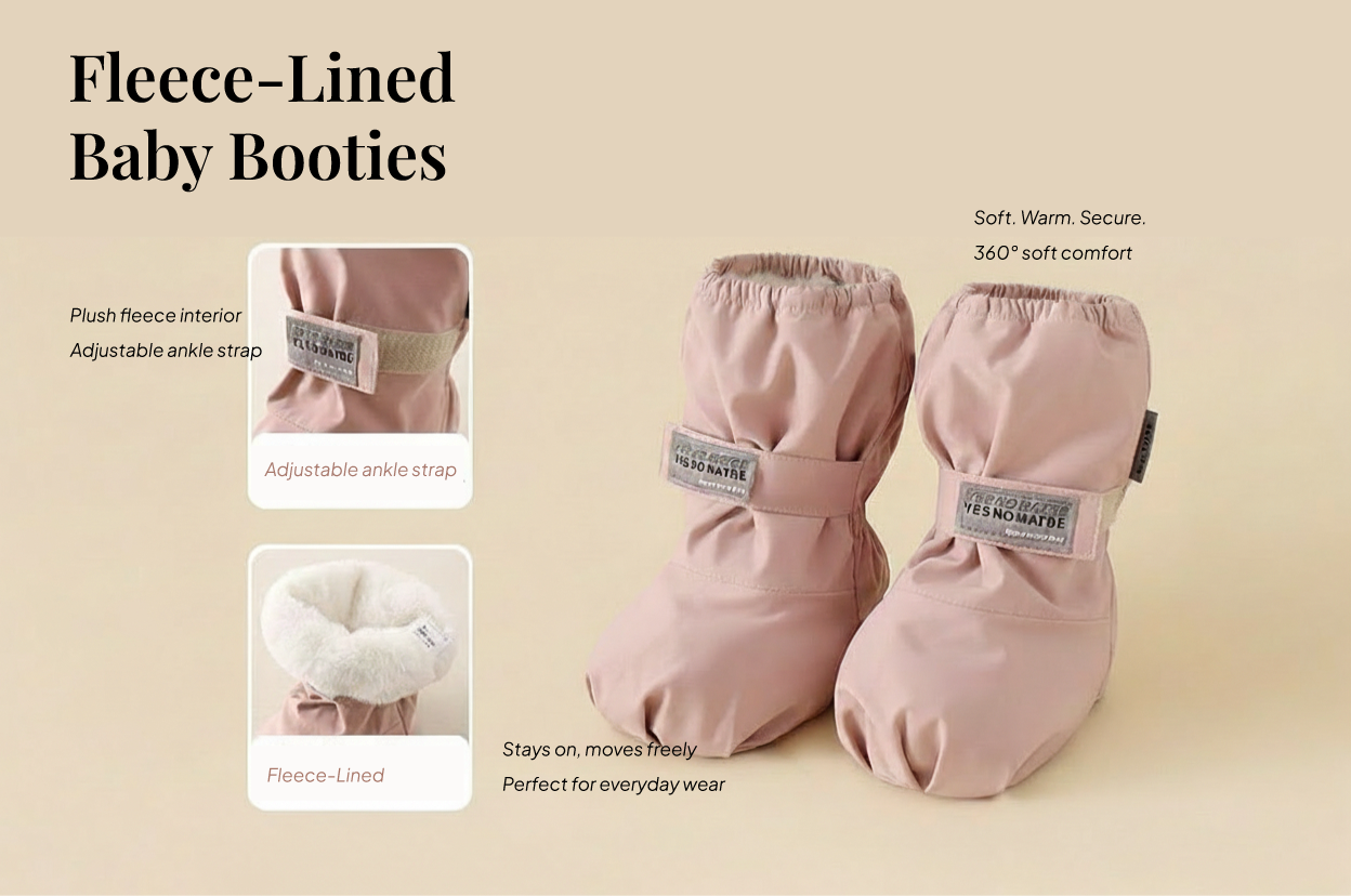 Cozy Waterproof Winter Booties – Fleece-Lined, Windproof & Soft for Babies + Toddlers